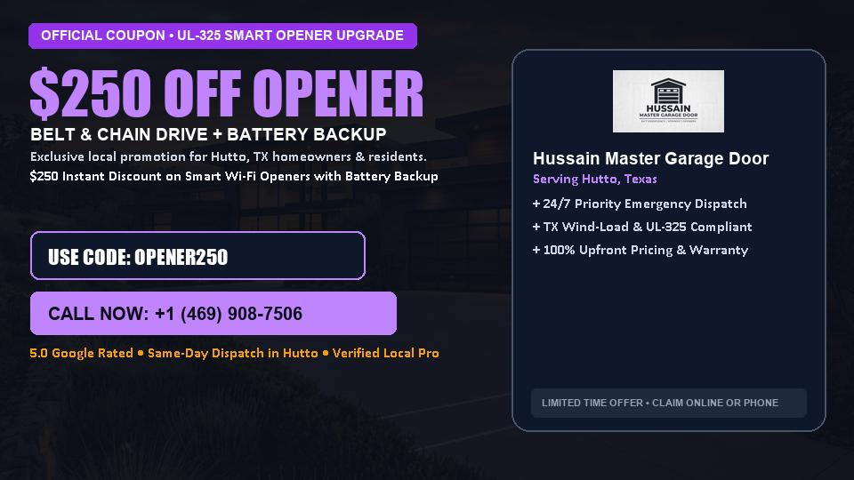 Hussain Master Garage Door $250 OFF Premium LiftMaster Opener Installation